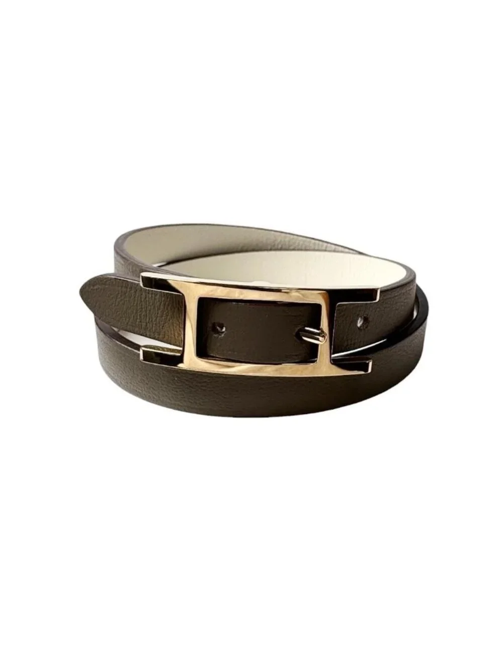 Hermes Behapi Double Tour Bracelet Gold Etoupe